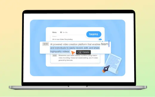 Text-Based Video Editing feature in Visla for simplified video creation.